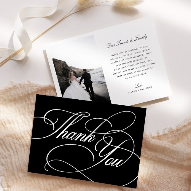 Cartões de agradecimentos Elegante de Casamento Pr (Criador carregado)