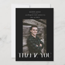 cartões de agradecimentos elegante de graduação de