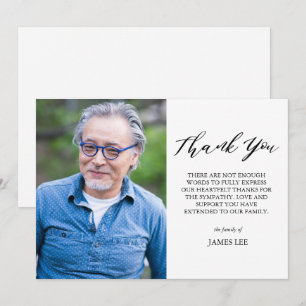 Cartões de agradecimentos Elegante de Simpatia Fo