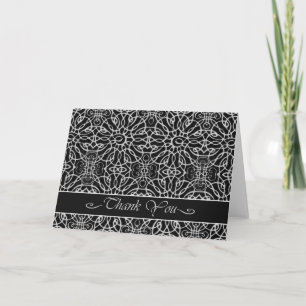 Cartões de agradecimentos Elegante em preto, árv