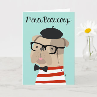 Cartões de agradecimentos em francês - Frenchie Bu