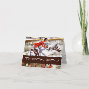 Cartões de agradecimentos Equestre Personalizável 