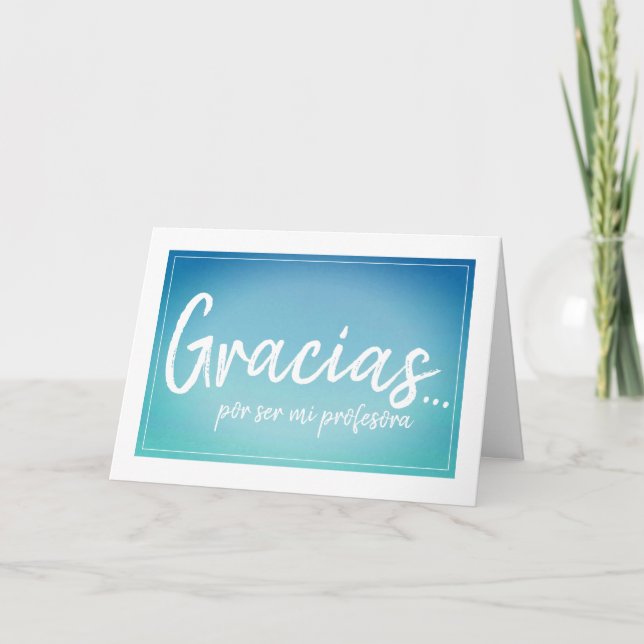 Cartões de agradecimentos espanhóis do professor (Frente)