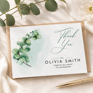 Cartões de agradecimentos Eucalyptus Greenery mini