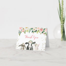 Cartões de agradecimentos fazenda de Chá de fralda