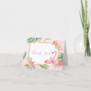 Cartões de agradecimentos Flamingo Chá de fraldas