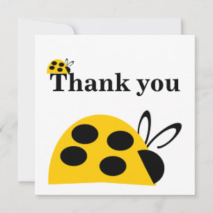 Cartões de agradecimentos Flat bonito Ladybug Amar
