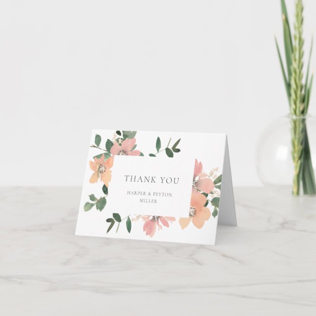 Cartões de agradecimentos Flat de Amor de Jardim (Frente)