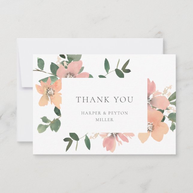 Cartões de agradecimentos Flat de Amor de Jardim (Frente)