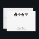 Cartões de agradecimentos Flat Glitter de Silver e<br><div class="desc">Seu casamento de Las Vegas foi um sonho,  agora não se esqueça de enviar suas notas de agradecimento sobre a marca do Sr. e da Sra. Stationery! Perfeito para depois de um casamento ou elopemento em Vegas,  esses cartões de nota plana apresentam falso brilho prateado e naias pretas.</div>