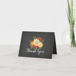 Cartões de agradecimentos florais doces do quadro