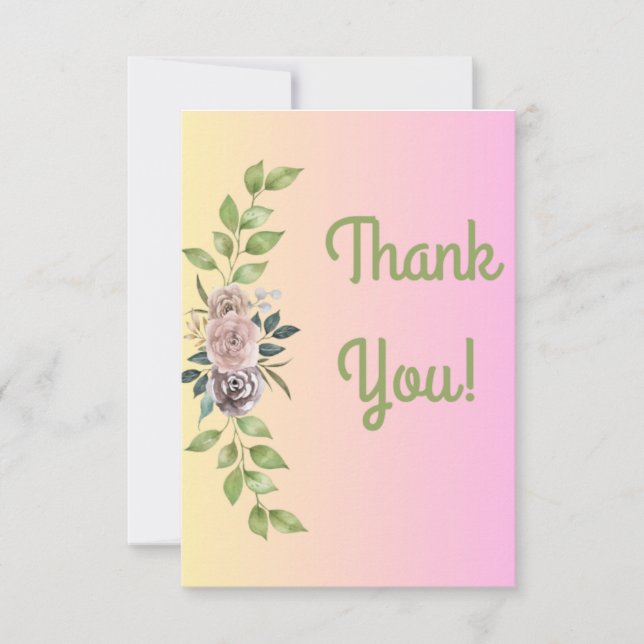 Cartões de agradecimentos Floral (Frente)