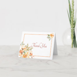 Cartões de agradecimentos floral amarelo e cor de 