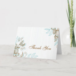 Cartões de agradecimentos Floral Azul e Castanho