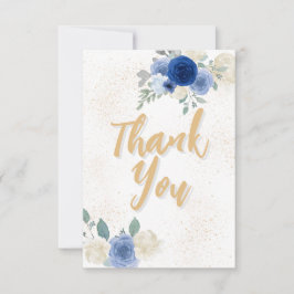 Cartões de agradecimentos Floral Azul e Chá de fra