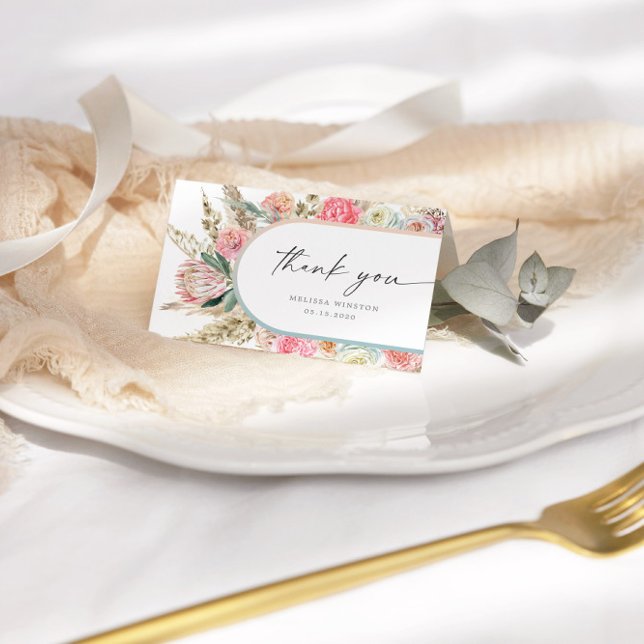 Cartões de agradecimentos Floral Boêmian Branco El (Criador carregado)