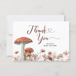 Cartões de agradecimentos Floral Boho Mushroom de 