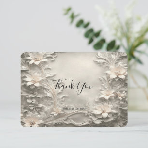 Cartões de agradecimentos Floral Branco