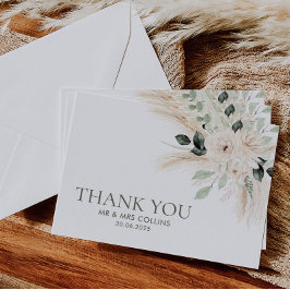 Cartões de agradecimentos Floral Branco Verde Flor
