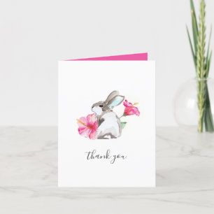 Cartões de agradecimentos Floral Bunny Watercolor