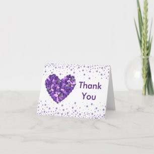 Cartões de agradecimentos floral com violetas