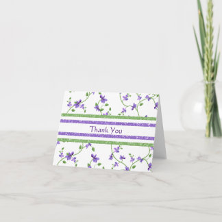 Cartões de agradecimentos floral com violetas