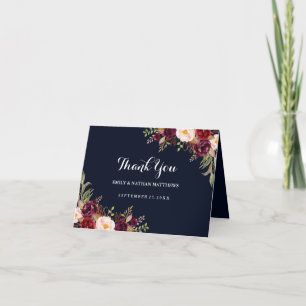 Cartões de agradecimentos Floral de Casamento Mari