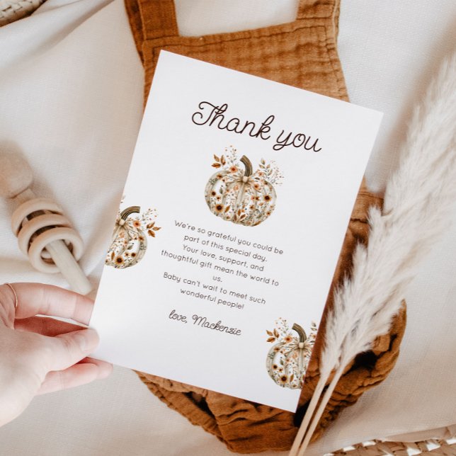 Cartões de agradecimentos Floral de Chá de fraldas (Cozy in Bloom Thank You Card
)