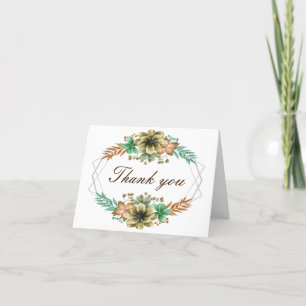 Cartões de agradecimentos Floral De Cor Amarela E