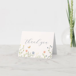 Cartões de agradecimentos Floral de Flor Selvagem