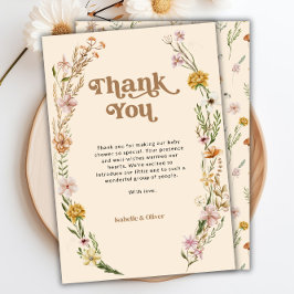 Cartões de agradecimentos Floral de Flor Selvagem