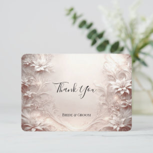 Cartões de agradecimentos Floral de Marfim Branco