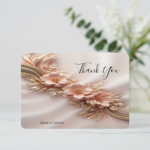 Cartões de agradecimentos Floral de Pêssego Laranj