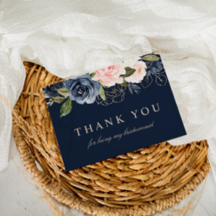 cartões de agradecimentos floral de ponte marinho