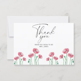 Cartões de agradecimentos Floral do chá de panela