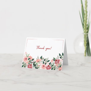 Cartões de agradecimentos Floral dobrável