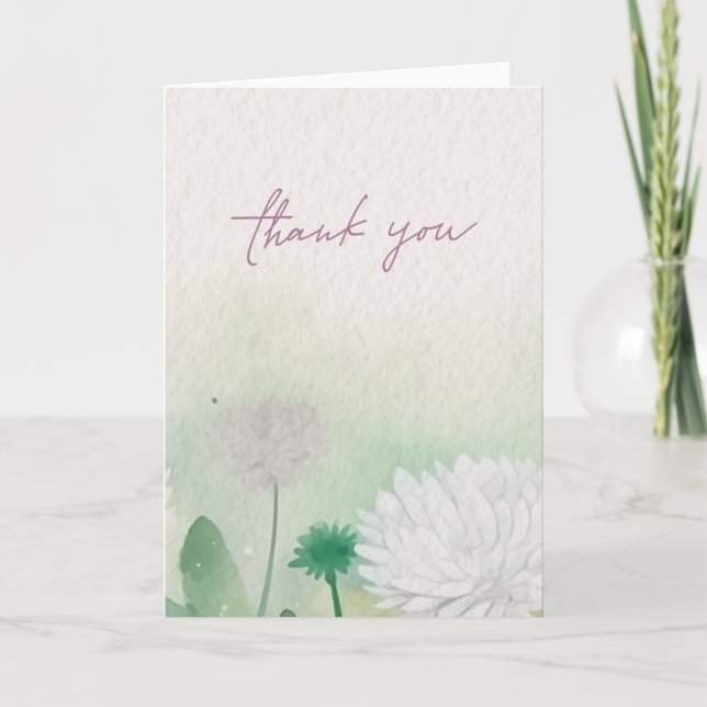 Cartões de agradecimentos Floral Elegante (Frente)