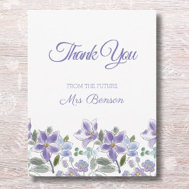 Cartões de agradecimentos Floral Feminina Lilac