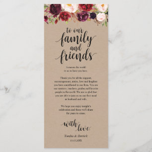 Cartões de agradecimentos Floral Kraft Place Burgu