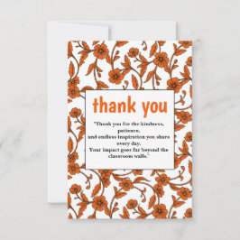 Cartões de agradecimentos Floral Laranja Elegante