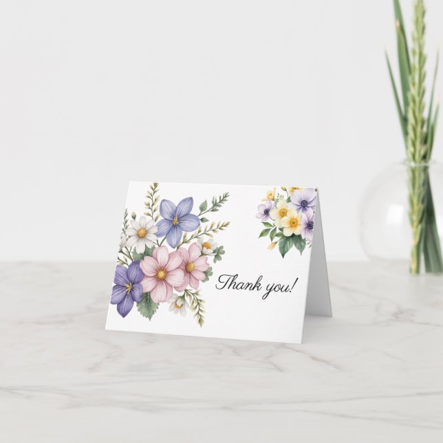 Cartões de agradecimentos floral nº 1 (Frente)