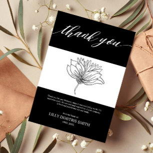 Cartões de agradecimentos Floral Negro do Memorial