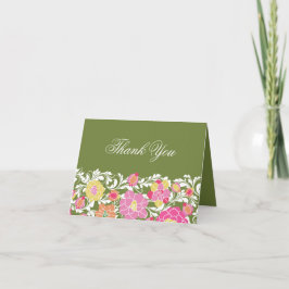 Cartões de agradecimentos Floral Pastel de Aquarel