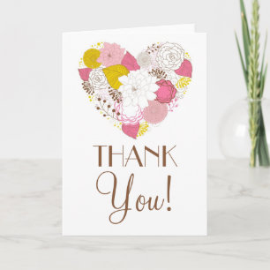 Cartões de agradecimentos Floral Primavera cor-de-