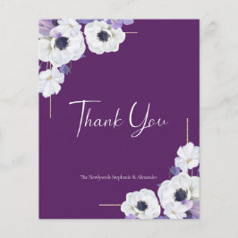 Cartões de agradecimentos Floral Purple Real Orçam