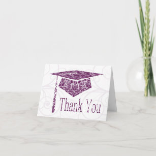 Cartões de agradecimentos Floral Púrpura e branca