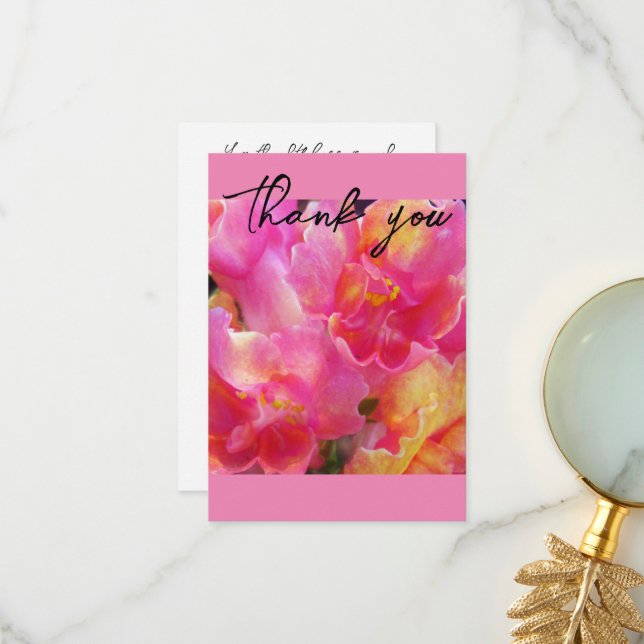 Cartões de agradecimentos Floral Rosa bonito (Frente/Verso In Situ)