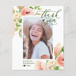 CARTÕES DE AGRADECIMENTOS Floral Rosa Elegante Ros