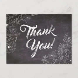 Cartões de agradecimentos Floral Russo Chalkboard