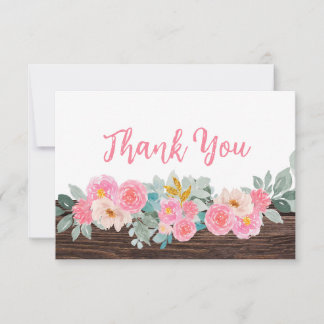 Cartões de agradecimentos Floral Rustic